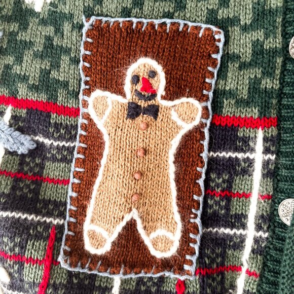 DRISCOLL Vintage 90s Christmas Sweater Vest Green Holiday Knit Size M Festive - Picture 5 of 9